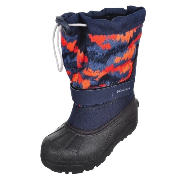 COLUMBIA POWDERBUG PLUS II BOOTS IN ABYSS/GRAY AND SHARK/SILVER GRAY Youth 7 - Picture 1 of 14